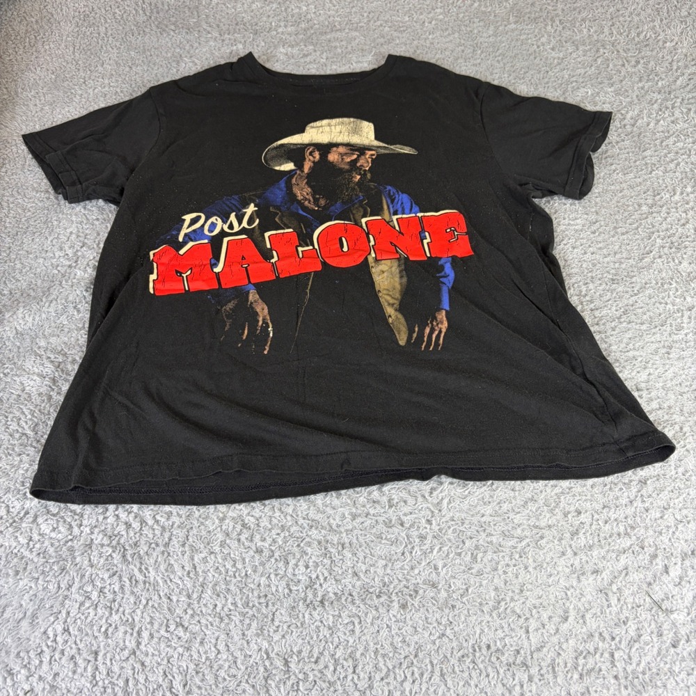 Posty Co Post Malone Graphic T-Shirt Black Cowboy Western Men Size 1X